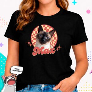 Camiseta Pet Retrô Personalizada com Foto e Nome